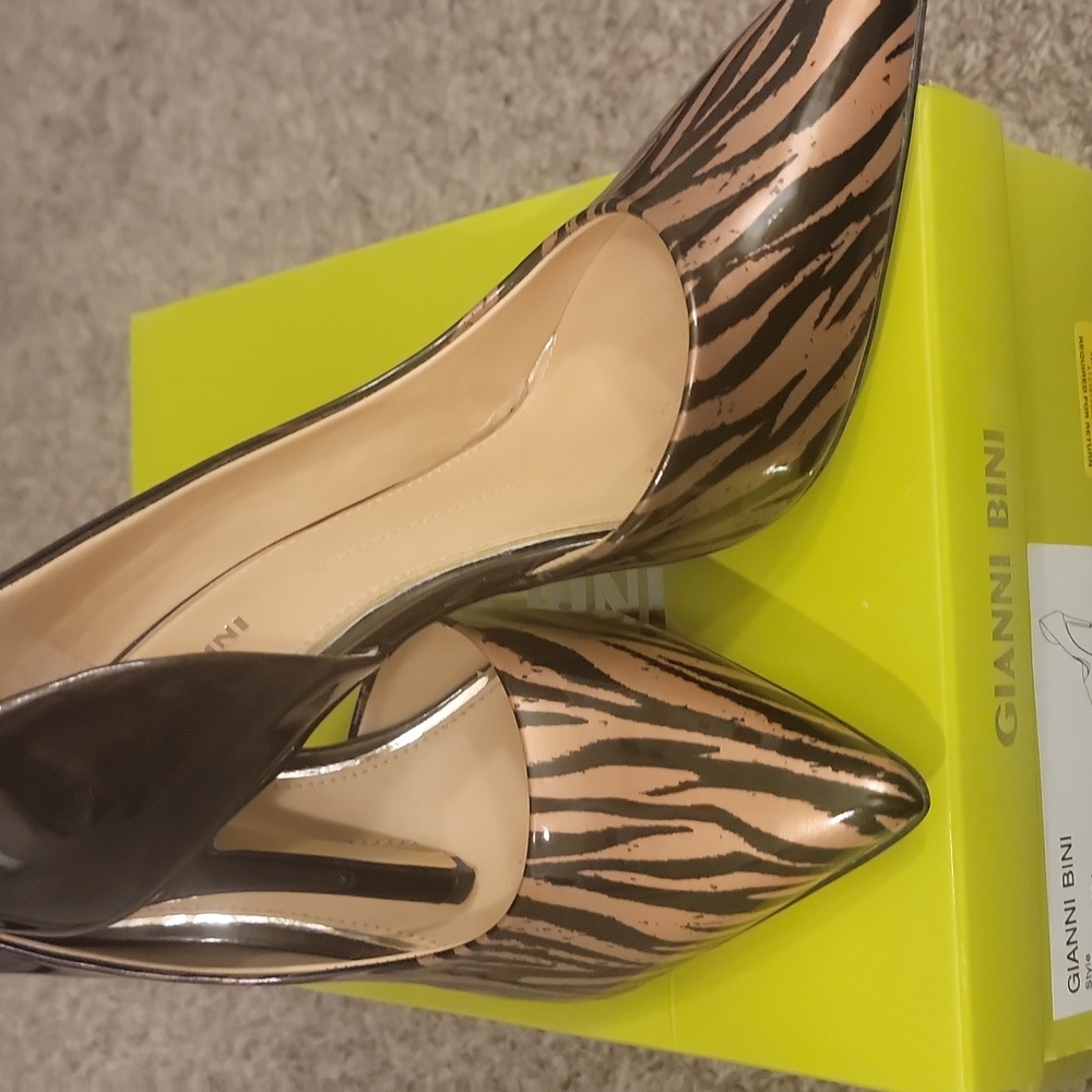 Gianni bini ombre black & gold zebra heel